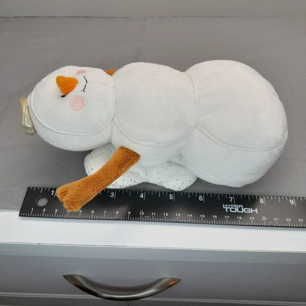Douglas The Cuddle Toy Angel Snowman Plush White Gold Halo Silver Wings 8 inch